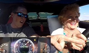 YouTuber's Grandma Does a Burnout in His 900 HP Corvette, Thinks It's a Ford