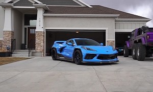 YouTuber’s Pandem Widebody Corvette C8 in Rapid Blue Is a Mean-Looking Ripper