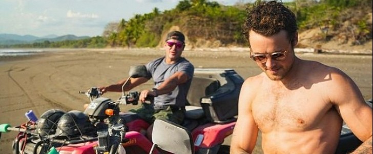 Zac and Dylan Efron on Honda ATVs