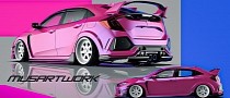 Zany Honda Civic Type R Thinks It Looks Pretty in CGI Pink, Barbie Might Agree