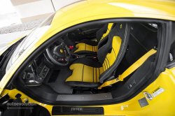 FERRARI 458 Speciale black Alcantara interior with yellow accents