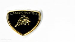 Lamborghini badge on Aventador