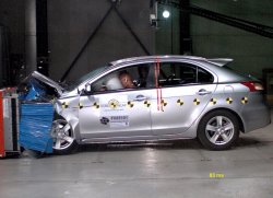 Mitsubishi Lancer Sportback in Euro NCAP frontal impact test